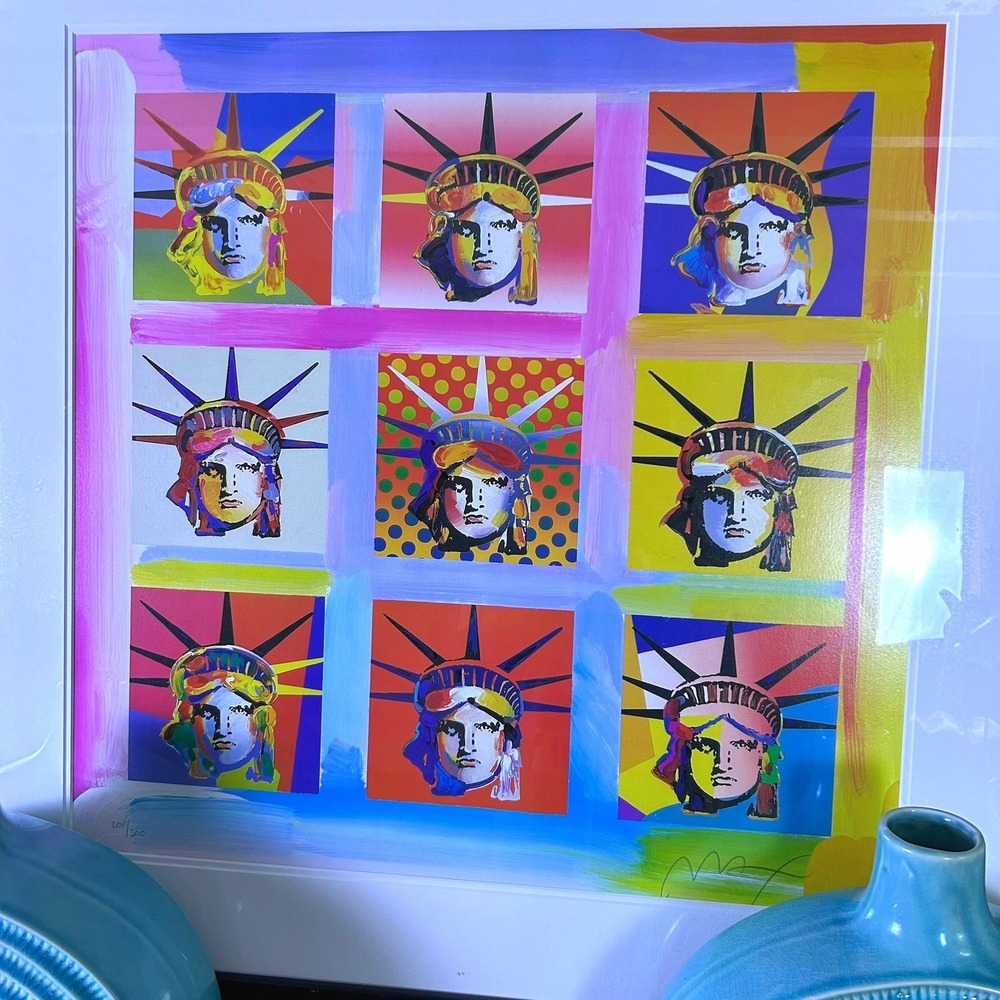 Peter Max Nine Liberties Large 3 Foot Signed Lithograph Framed Pop Art Numbered - Picture 10 of 16